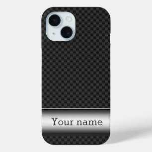 Stalen gestreepte koolstofvezel iPhone 15 case