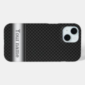 Stalen gestreepte koolstofvezel Case-Mate iPhone case (Achterkant (horizontaal))