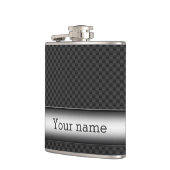 Stalen gestreepte koolstofvezel heupfles (Links)