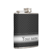 Stalen gestreepte koolstofvezel heupfles (Rechts)