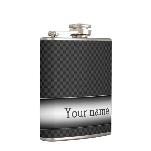 Stalen gestreepte koolstofvezel heupfles (Rechts)