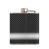 Stalen gestreepte koolstofvezel heupfles (Achterkant)