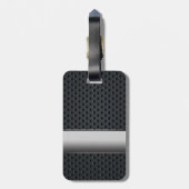 Stalen gestript donker metaal bagagelabel (Achterkant verticaal)