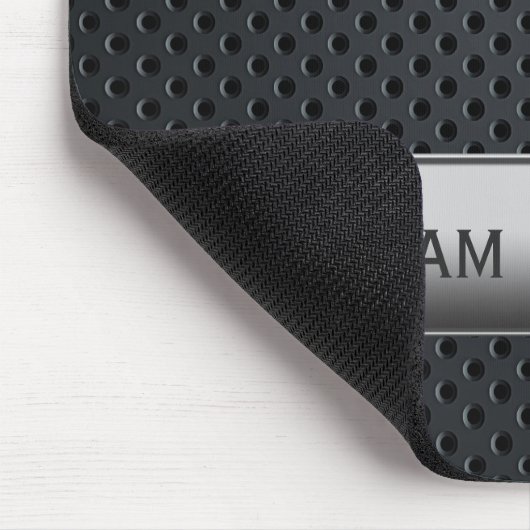 Stalen gestript donker metaal muismat (Hoek)