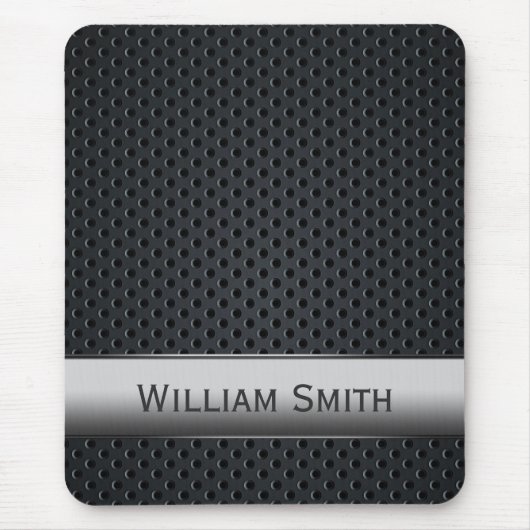 Stalen gestript donker metaal muismat (Voorkant)