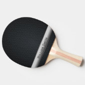 Stalen gestript donker metaal tafeltennisbatje (Zijkant)