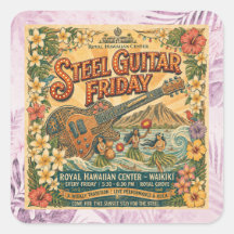 Stalen Gitaar FRIDAY Waikīkī Vintage Sticker