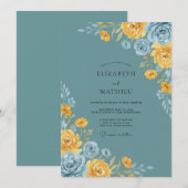 Stalen Goud Ranunculus Eucalyptus Bruiloft Kaart (Voorkant / Achterkant)