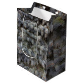 Stalen, grijze, groene en blauwe sproeidroes medium cadeauzakje (Voorkant Gekanteld)