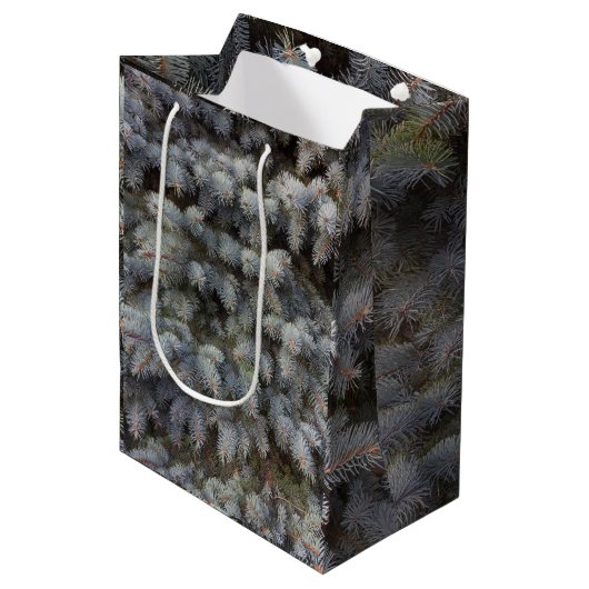 Stalen, grijze, groene en blauwe sproeidroes medium cadeauzakje (Voorkant Gekanteld)