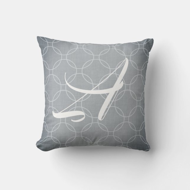 Stalen grijze leisteen Cirkel Trellis Aangepaste m Kussen (Voorkant)