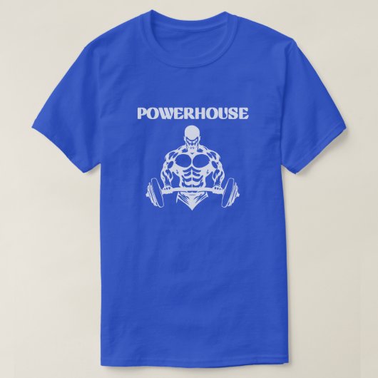 STALEN HART BLAUWE TRAINING POWERHOUSE HEREN T-SHI T-SHIRT (Design voorkant)