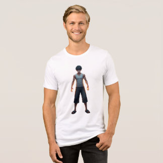 Stalen Houding | Anime Warrior Full-Body Voorkant Tri-Blend Shirt