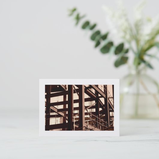 Stalen Lijst Construction, Mini Photo (Bordered) Visitekaartje (Staand voorkant)