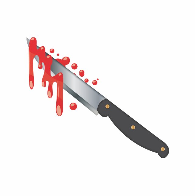 Stalen mes met bloed fotobeeldje magneet (Voorkant)