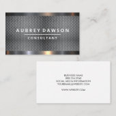 Stalen metaalafwerking met diamantpatroon visitekaartje (Voorkant / Achterkant)