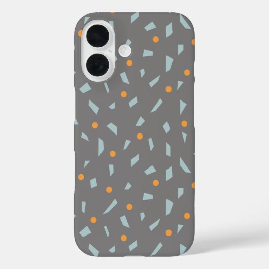 Stalen Oranje en babyblauw Confetti Case-Mate iPhone Case (Achterkant)