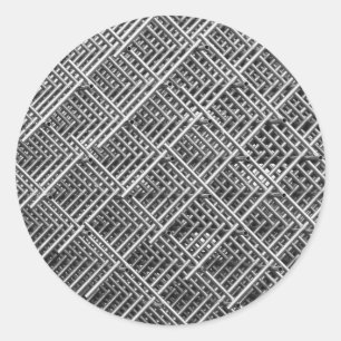 Stalen rooster industriële mesh-patroon ronde sticker