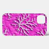 Stalen roze getextureerde boom iPhone hoes (Achterkant (horizontaal))