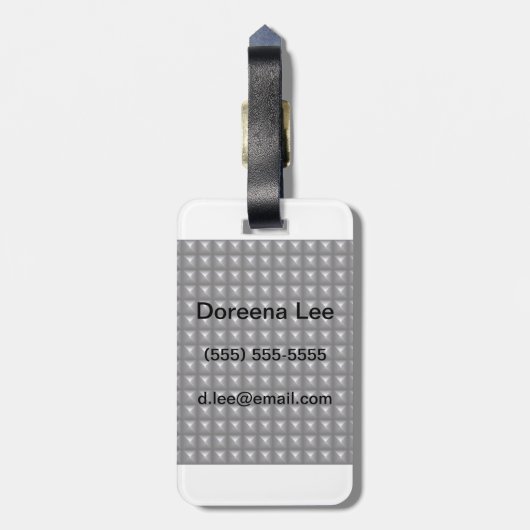 Stalen textuur bagagelabel (Achterkant verticaal)