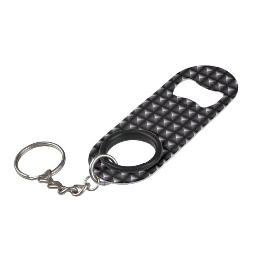 Stalen textuur sleutelhanger flessenopener (Voorkant Gekanteld)