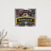 Stalen Type Omlijst 75e Ranger Regiment Poster (Keuken)