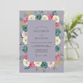 Stalen Zachte Roze Ranunculus Eucalyptus Bruiloft Kaart (Staand voorkant)