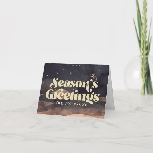 Stalige Winterhemel Moderne Elegante Chic Feestdagen Kaart (Voorkant)