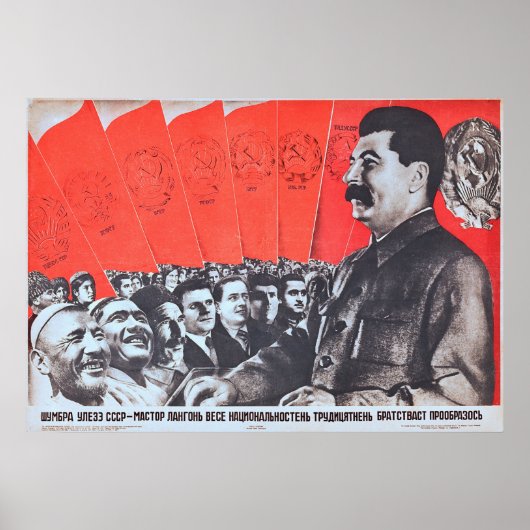 Stalin, Poster 1935 van de Sovjet-Propaganda (Voorkant)