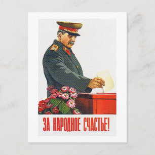 STALIN POSTER ART BRIEFKAART