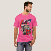 Stalin Roosevelt Churchill Op Sovjet-Unie Scooter T-shirt (Voorkant volledig)