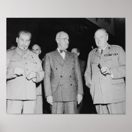 Stalin, Truman en Churchill — WW2 Foto Poster