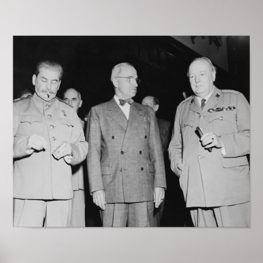 Stalin, Truman en Churchill — WW2 Foto Poster (Voorkant)