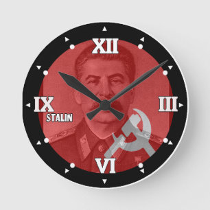 Stalin USSR Communist CCCP History Figuur Horloge Ronde Klok