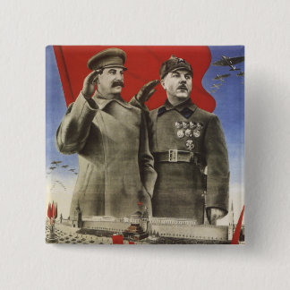Stalin Vierkante Button 5,1 Cm