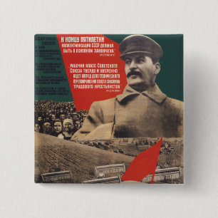 Stalin Vierkante Button 5,1 Cm