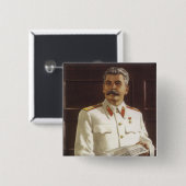 Stalin Vierkante Button 5,1 Cm (Voorkant /achterkant)