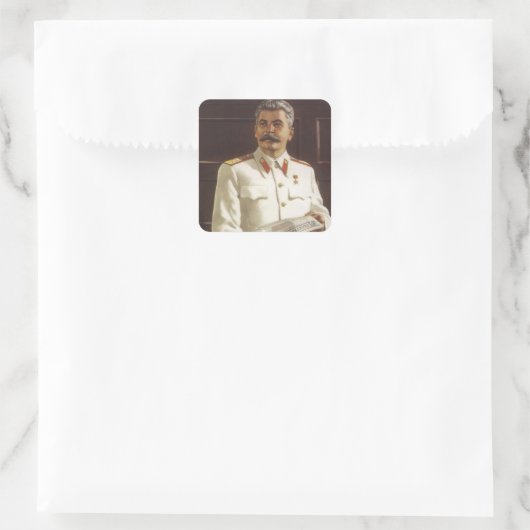Stalin Vierkante Sticker (Tas)