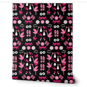 Stalk Delivery Twin Baby Room Behang