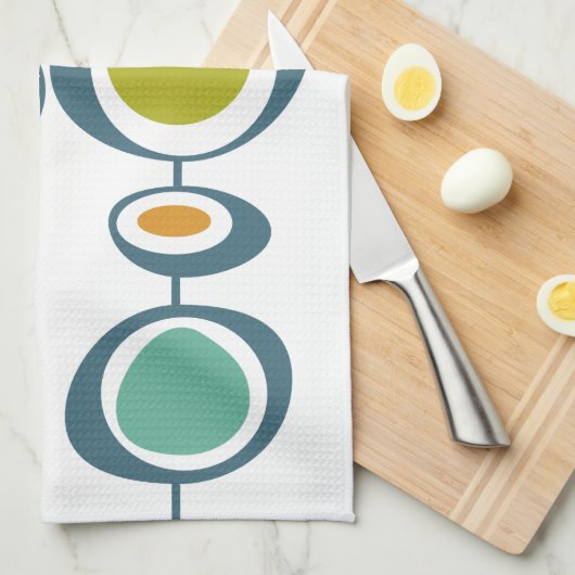 Stalk Geometric Mid Century Modern Handdoek (Quarter Fold)