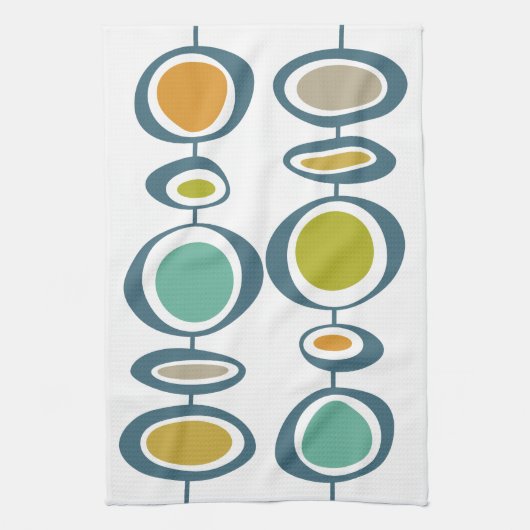 Stalk Geometric Mid Century Modern Handdoek (Verticaal)