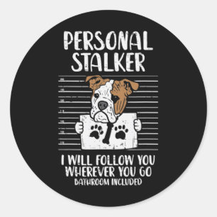 Stalker Engels Bulldog plezier Ronde Sticker
