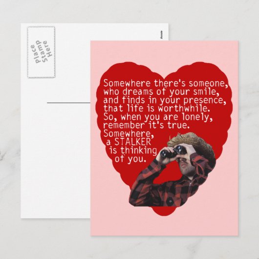 Stalker - Grappige Valentijnsdag Feestdagenkaart (Voorkant / Achterkant)
