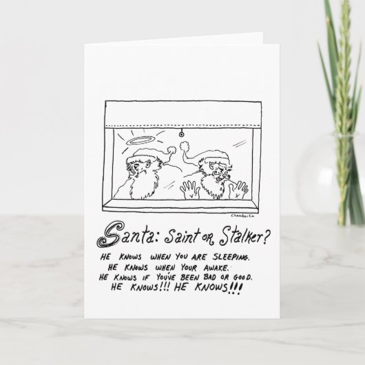 Stalker Santa Feestdagen Kaart (Voorkant)
