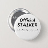 stalker zwart ronde button 5,7 cm (Voorkant /achterkant)