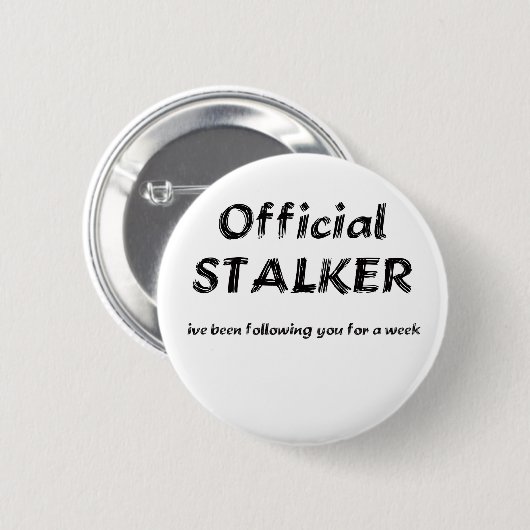 stalker zwart ronde button 5,7 cm (Voorkant /achterkant)