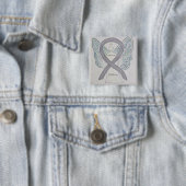 Stalking Awareness Ribbon Silver Angel Art Buttonn Vierkante Button 5,1 Cm (In situ)