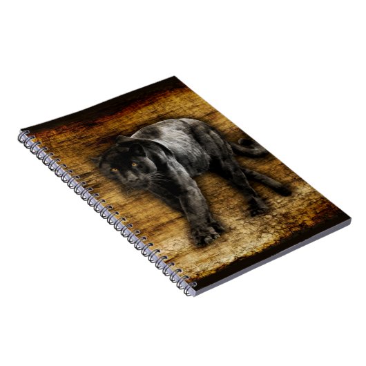 Stalking Black Panther Artwork Notitieboek (Rechterzijde)