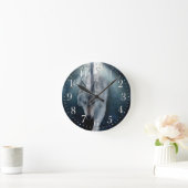 Stalking Grijze Wolf Wildlife Art Clock Ronde Klok (Huis)