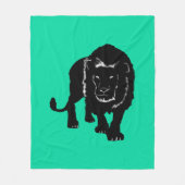 Stalking Lion Fleece Deken (Voorkant)